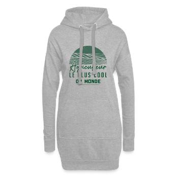 Agriculteur Le Plus Cool Du Monde | Agriculture - Sweat-shirt à capuche long Femme - gris chiné - Devant