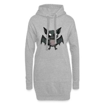 Fledermaus Halloween Comic Lustig - Hoodie-Kleid - Grau meliert - Vorne