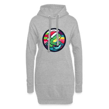 Caméléon Noël Noël - Sweat-shirt à capuche long Femme - gris chiné - Devant