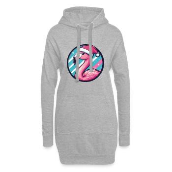 Flamingo Weihnachten X-Mas - Hoodie-Kleid - Grau meliert - Vorne