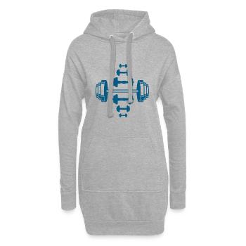 Bodybuilding - Gewichtheben - Fitness - Workout - Hoodie-Kleid - Grau meliert - Vorne