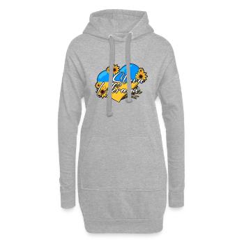 Slava Ukraini - Sweat-shirt à capuche long Femme - gris chiné - Devant
