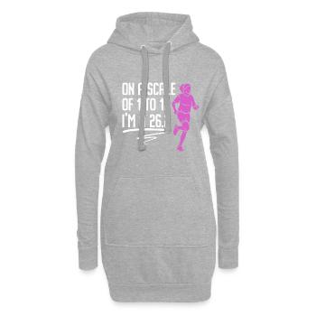 26.2 Meilen Marathon - Marathonläufer - Hoodie-Kleid - Grau meliert - Vorne