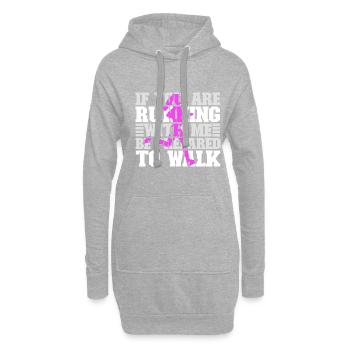 Langsam Laufen Joggen - Slow Runner - Hoodie-Kleid - Grau meliert - Vorne