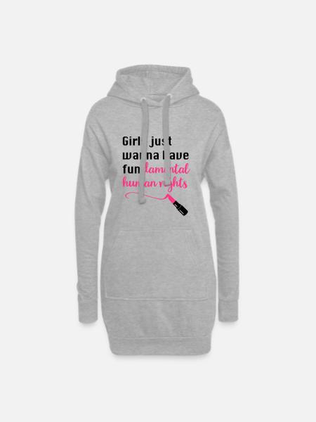 Frauenrechte - Hoodie-Kleid - Grau meliert