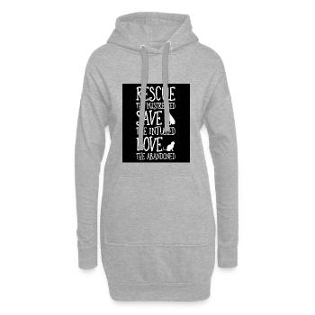 Sauvetage sauver les animaux d'amour - Sweat-shirt à capuche long Femme - gris chiné - Devant