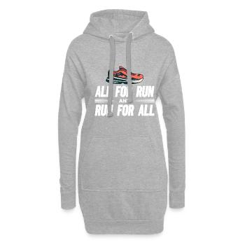 Love Running Zitat - Motivationslauf - Hoodie-Kleid - Grau meliert - Vorne