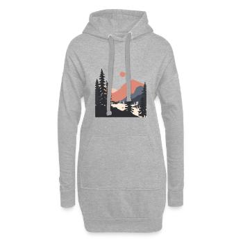 La géométrie du lever du soleil - Sweat-shirt à capuche long Femme - gris chiné - Devant