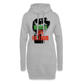 Soutien à la liberté des femmes - Sweat-shirt à capuche long Femme - gris chiné - Devant