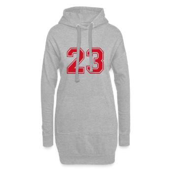 23 Joueur numéro vingt-trois - Sweat-shirt à capuche long Femme - gris chiné - Devant