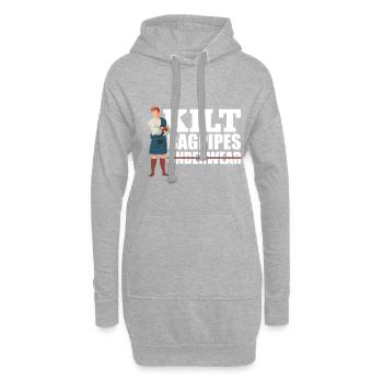 Kilt Dudelsack Unterwäsche Schottische Checkliste - Hoodie-Kleid - Grau meliert - Vorne