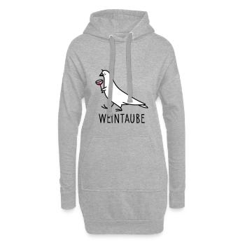 Wein -Taube - Hoodie-Kleid - Grau meliert - Vorne