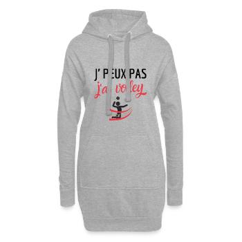 Je peux pas j'ai volley humour - Sweat-shirt à capuche long Femme - gris chiné - Devant