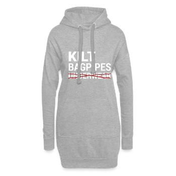 Kilt Dudelsack Unterwäsche Schottische Checkliste - Hoodie-Kleid - Grau meliert - Vorne