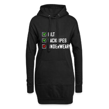 Kilt Männer Spruch Schottenrock - Hoodie-Kleid - Schwarz - Vorne