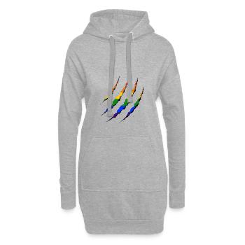 LGBT Wunde Gay Pride Regenbogen Coming Out - Hoodie-Kleid - Grau meliert - Vorne
