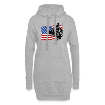 Berger hollandais Amérique Flag Chiens de troupeau Wilsigns - Sweat-shirt à capuche long Femme - gris chiné - Devant