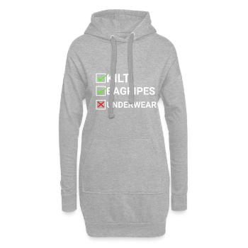 Kilt Dudelsack Unterwäsche Schottische Checkliste - Hoodie-Kleid - Grau meliert - Vorne