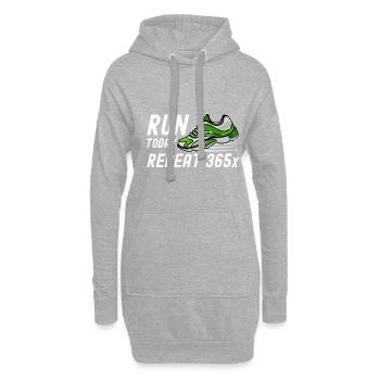 Retro Run Today Repeat 365 - Running Streak Runner - Hoodie-Kleid - Grau meliert - Vorne