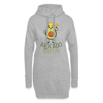 Avocado Queen | Avocat Femme Idée Cadeau - Sweat-shirt à capuche long Femme - gris chiné - Devant