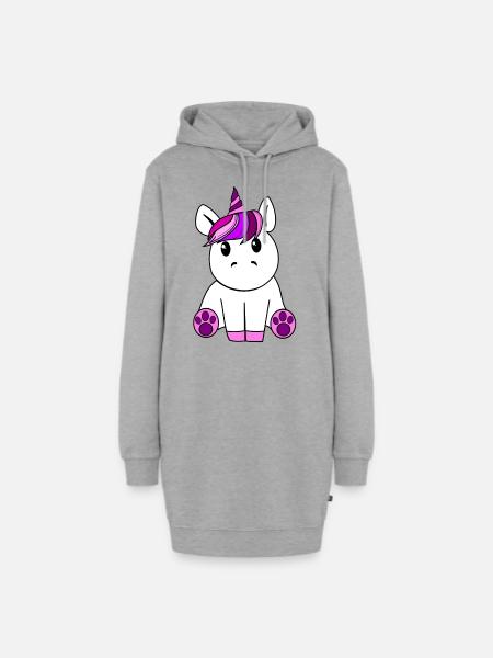 Unicorn - Hoodie-Kleid - Grau meliert