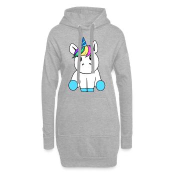 Einhorn - Hoodie-Kleid - Grau meliert - Vorne