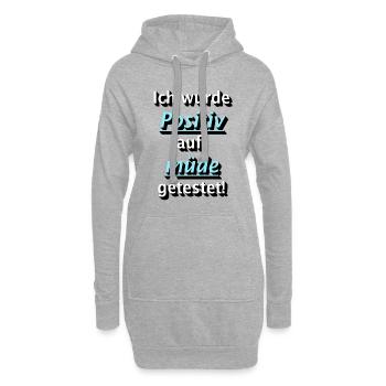 Positiv auf Müde getestet! - Hoodie-Kleid - Grau meliert - Vorne