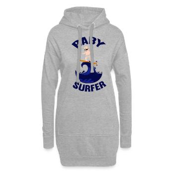 Baby Surfer Shirt, das cool zu tragen ist. - Hoodie-Kleid - Grau meliert - Vorne