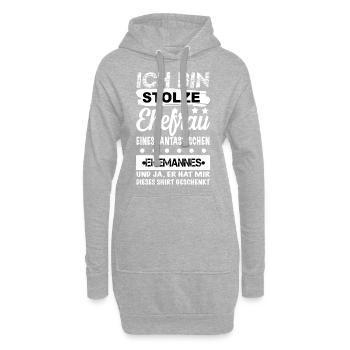 stolze Ehefrau eines tollen Ehemannes - Hoodie-Kleid - Grau meliert - Vorne