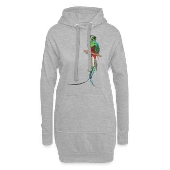 Quetzal Vogel Paradiesvogel - Hoodie-Kleid - Grau meliert - Vorne