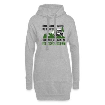 Geländewagen Offroad Jeep 4x4 Reisefahrzeug - Hoodie-Kleid - Grau meliert - Vorne