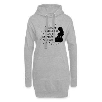 Schwangerschaft Schwanger Baby Geburt Quarantäne - Hoodie-Kleid - Grau meliert - Vorne