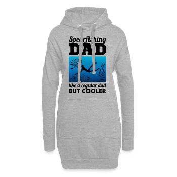Pêche sous-marine Pêche sous-marine Papa Fête des Pères - Sweat-shirt à capuche long Femme - gris chiné - Devant