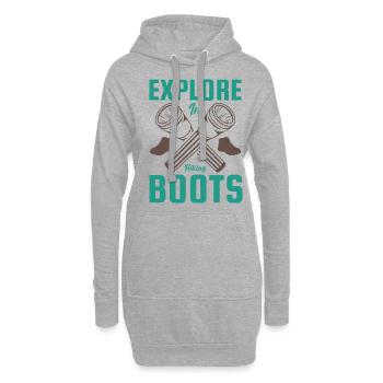 Hiking Mountaineering Mountains Forests Nature - Hoodie Dress - heather grey - Front