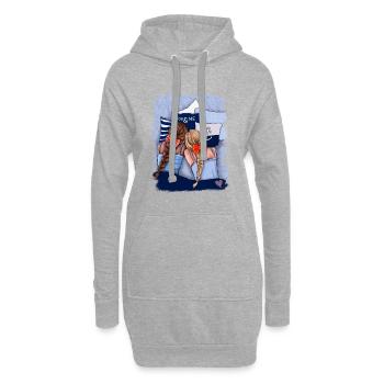 YOU&ME Illustration/Freundinnen/Schwestern Maritim - Hoodie-Kleid - Grau meliert - Vorne
