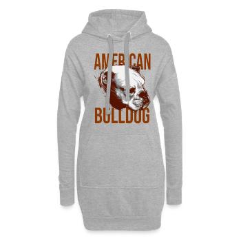 American Bulldog, cooles Bulldoggen Design - Hoodie-Kleid - Grau meliert - Vorne