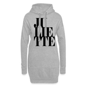 Juliette Name Vorname Moderne Schrift Wort Art - Hoodie-Kleid - Grau meliert - Vorne