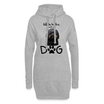Joie de vivre avec un Havapoo - Sweat-shirt à capuche long Femme - gris chiné - Devant