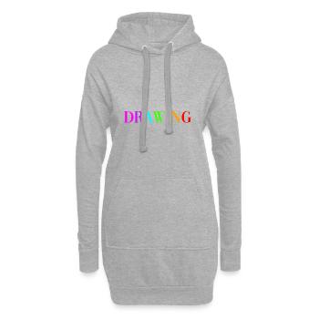 Dessin - Sweat-shirt à capuche long Femme - gris chiné - Devant