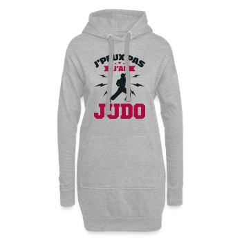 Ich kann nicht Judo - Hoodie-Kleid - Grau meliert - Vorne