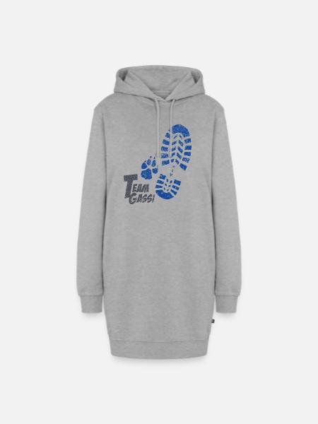 Fussabdruecke blau - Hoodie-Kleid - Grau meliert