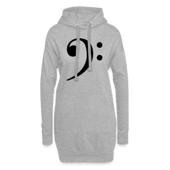 Bass Clef Musique Grave - Sweat-shirt à capuche long Femme - gris chiné - Devant