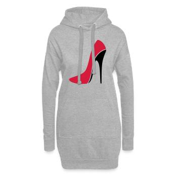Sexy Stiletto / High Heel - three - Hoodie-Kleid - Grau meliert - Vorne