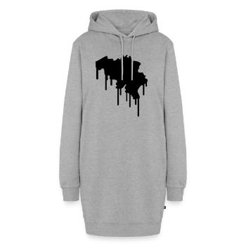 Belgium Graffiti - Sweat-shirt à capuche long Femme - gris chiné - Devant