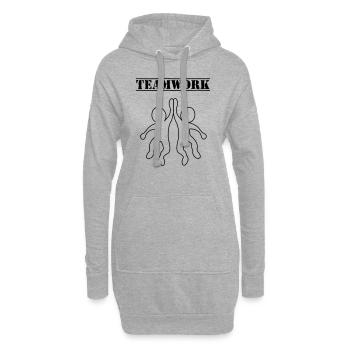 teamwork_01 - Hoodie-Kleid - Grau meliert - Vorne