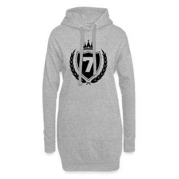 wappen 7 - Hoodie-Kleid - Grau meliert - Vorne