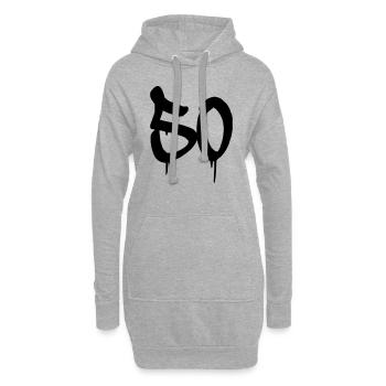 50 - Sweat-shirt à capuche long Femme - gris chiné - Devant