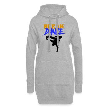 break dance - Hoodie-Kleid - Grau meliert - Vorne