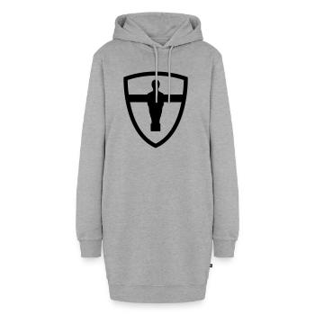 Kicker Wappen - Kickershirt - Hoodie-Kleid - Grau meliert - Vorne