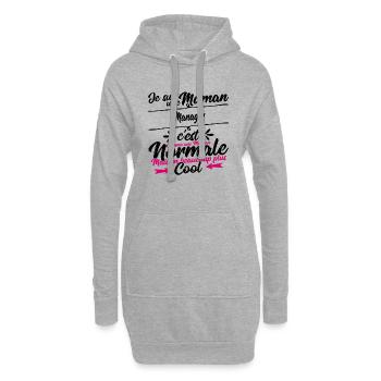 Maman Manager cadeau - Sweat-shirt à capuche long Femme - gris chiné - Devant
